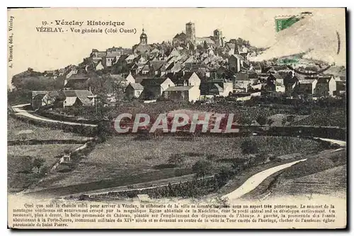 Cartes postales Vezelay Historique Vezelay Vue generale Core Ouest