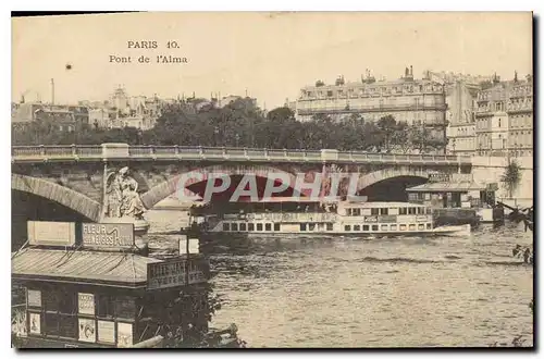 Cartes postales Paris Pont de l'Alma Bateau