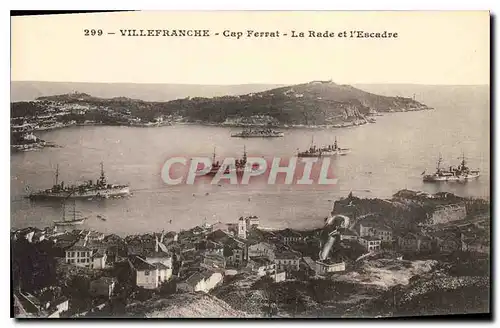 Cartes postales Villefranche Cap Ferrat La Rade et l'Escadre Bateaux