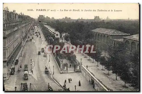 Ansichtskarte AK Paris La Rue de Rivole le Jardin des Tuileries et le Louvre