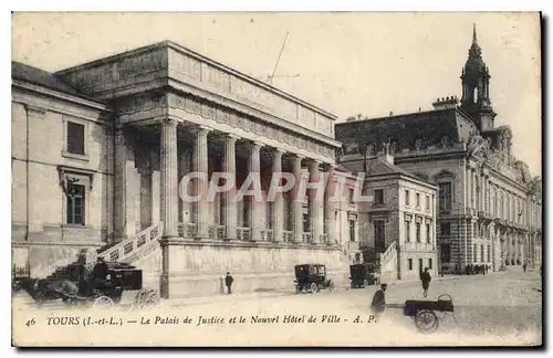 Cartes postales Tours L et L Le Palais de Justice et le Nouvel Hotel de Ville