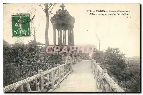 Ansichtskarte AK Paris Buttes Chaumont Allee rustique vers la Belvedere