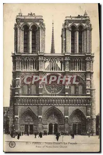 Cartes postales Paris Notre Dame La Facade