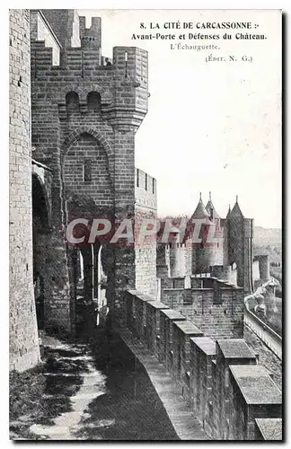 Cartes postales La Cite de Carcassonne Avant Porte et Defenses du Chateau