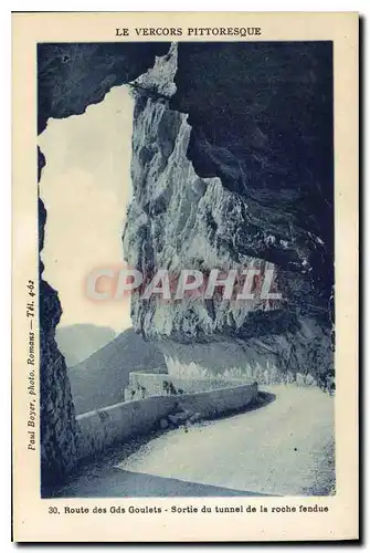 Ansichtskarte AK Le Vercors Pittoresque Route des Gds Goulets Sortie du tunnel de la roche fendue