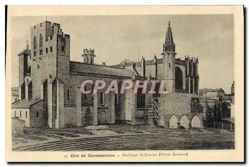 Ansichtskarte AK Cite de Carcassonne Basilique de St Nazaire Partie Romane