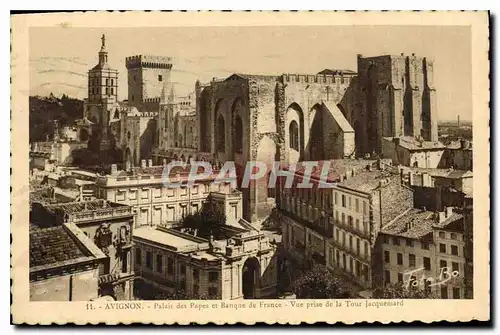 Cartes postales Avignon Palais des Papes et Banque de France Vue prise de la Tour Jacquenard