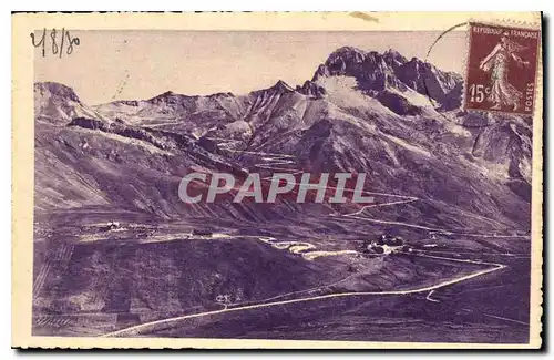 Ansichtskarte AK Dauphine Le Col de Lautaret Les lacets du Galibier etle Grand Galibier