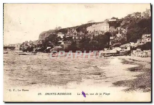 Cartes postales Sainte Adresse La Heve vue de la Plage