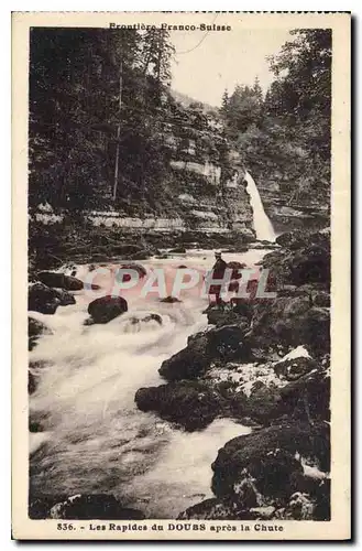 Cartes postales Frontiere Franco Suisse Les Rapides du Doubs apres la Chute