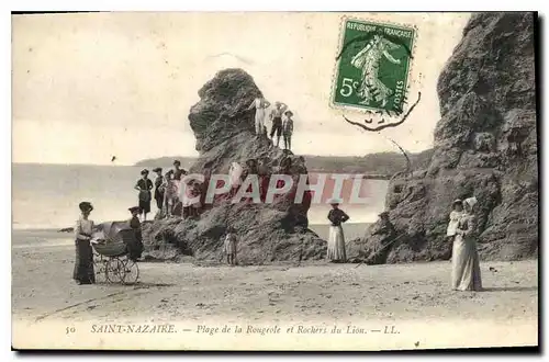 Ansichtskarte AK Saint Nazaire Plage de la Rougeole et Rochers du Lion