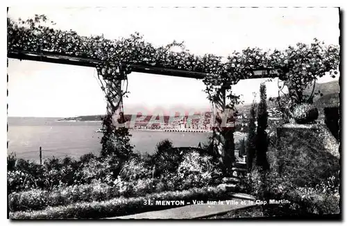 Cartes postales Menton Vue sur la Ville et le Cap Martin