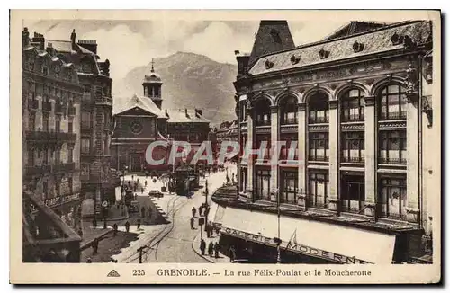 Cartes postales Grenoble La rue Felix Poulat et le Moucherotte