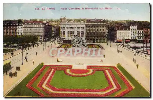 Ansichtskarte AK Le Havre Place Gambetta et Monument aux Morts