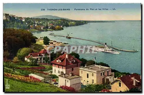 Cartes postales Thonon Les Bains Panorama du Port et les Villas