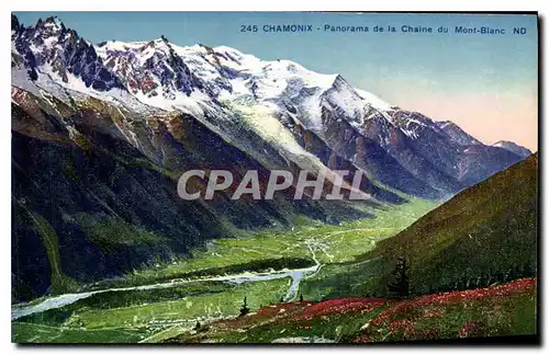 Cartes postales Chamonix Panorama de la Chaine du Mont Blanc