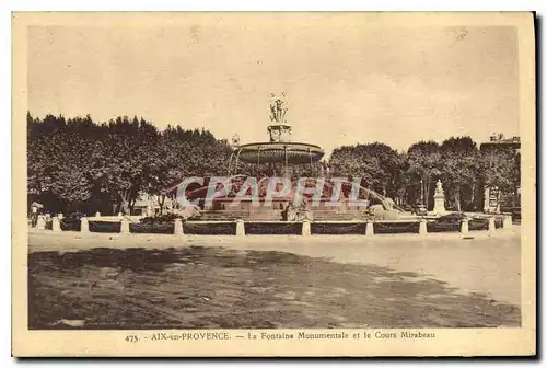 Cartes postales Aix en Provence La Fontaine Monumentale et le Cours Mirabeau