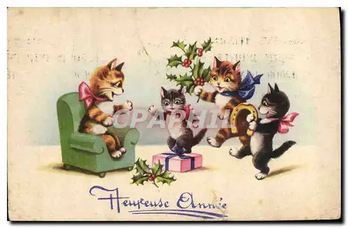 Cartes postales Heureuse Annee Chats Chat