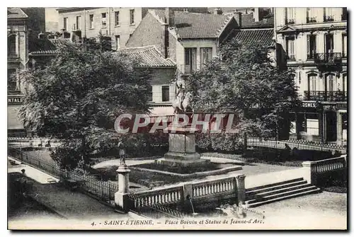 Cartes postales Saint Etienne Place Boivin et Statue de Jeanne d'Arc