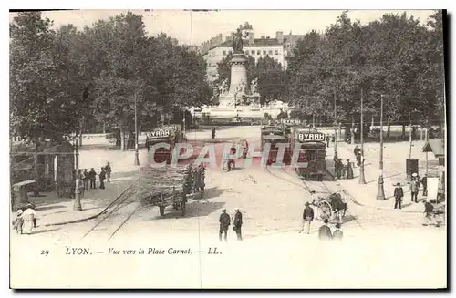 Ansichtskarte AK Lyon Vue vers la Place Carnot Tramways