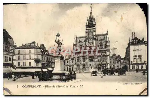 Cartes postales Compiegne Place de l'Hotel de Ville