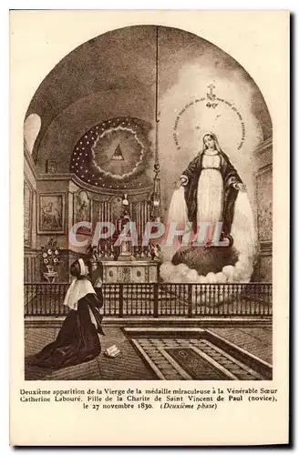 Cartes postales Deuxieme apparition de la Vierge de la medaille miraculeuse a la Venerable Soeur Catherine Labou