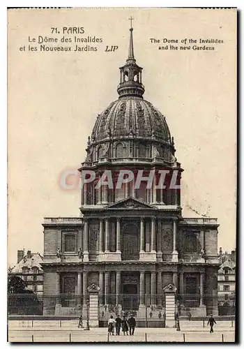 Cartes postales Paris le Dome des Invalides et les Nouveaux Jardins