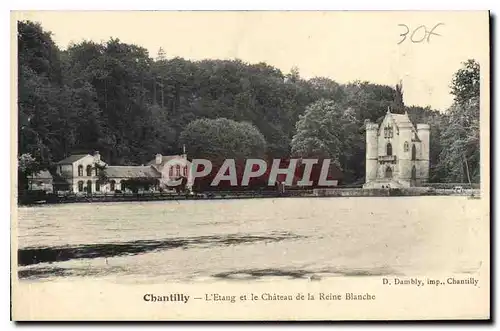 Ansichtskarte AK Chantilly l'Etang et le Chateau de la Reine Blanche