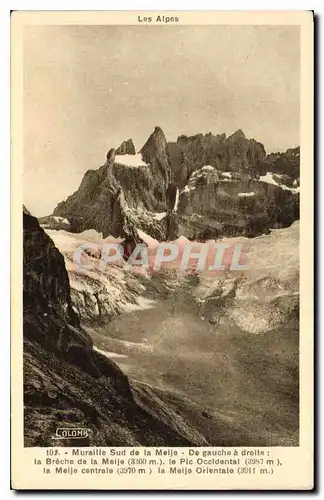 Ansichtskarte AK Les Alpes Muraille Sud de la Meije de Gauche a droit la Breche de la Meije le Pic Occidental la