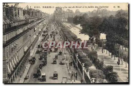 Cartes postales Paris 1e arrt la Rue de Rivoli et le Jardin des Tuileries