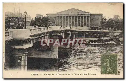 Cartes postales Paris le Pont de la Concorde et la Chambre des Deputes