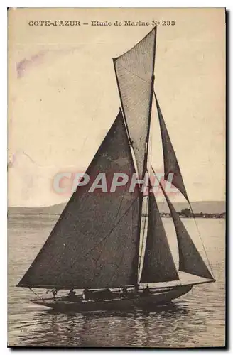 Cartes postales Cote d'Azur Etude de Marine Bateau