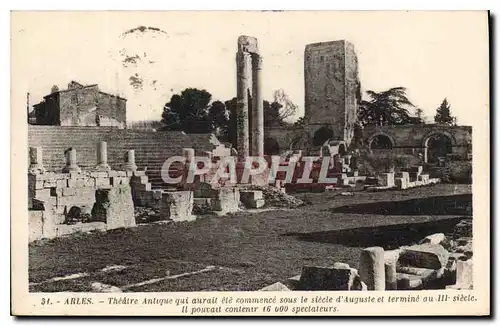 Cartes postales Arles Theatre Antique qui aurait ete commence sous le siecle d'Auguste et termine au III siecle