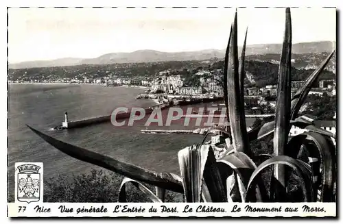 Ansichtskarte AK Nice vue generale l'entree du Port le chateau le monument aux Morts