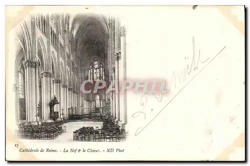 Cartes postales Cathedrale de Reims la Nef de le Choeur