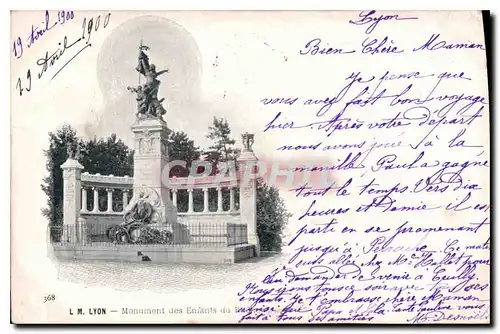 Ansichtskarte AK Lyon Monument des Enfants du Rhone