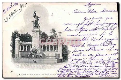 Cartes postales Lyon Monument des Enfants du Rhone