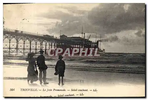 Ansichtskarte AK Trouville la Jetee Promenade Soleil Couchant