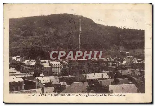 Cartes postales La Bourboule vue generale et le Funiculaire