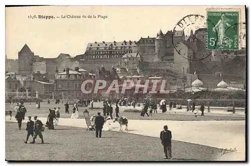 Cartes postales Dieppe le Chateau vu de la Plage