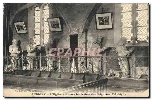 Cartes postales Aubigny l'Eglise Statues funeraires des Seigneurs d'Aubigny