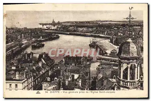 Cartes postales Dieppe vue generale prise de l'Eglise Saint Jacques