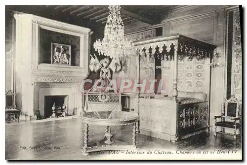 Cartes postales Pau Interieur du Chateau Chambre ou est ne Henri IV