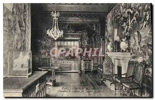 Cartes postales Pau interieur de chateau chambre a coucher de Jeanne d'Albert