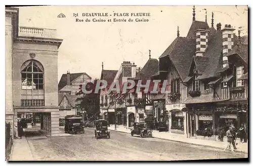 Cartes postales Deauville Plage Fleurie rue du Casino et entree du Casino