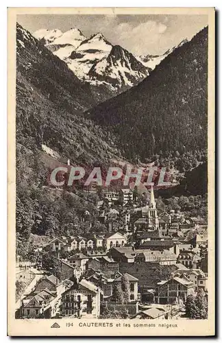 Cartes postales Cauterets et les Sommets neigeux