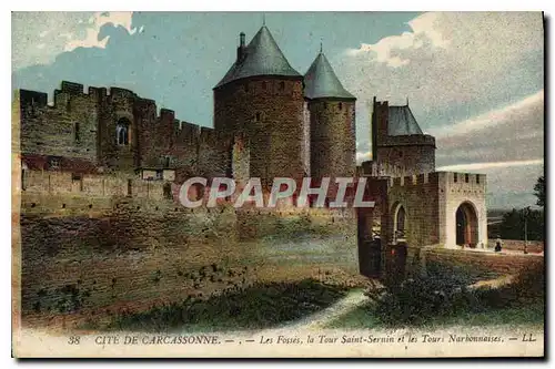 Cartes postales Cite de Carcassonne les Fosses la Tour Saint Sermin et les Tour Narbonnaises