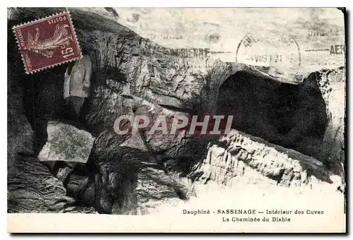 Cartes postales Dauphine Sassenage Interieur des Cuves La Cheminee du Diable