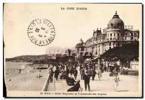 Ansichtskarte AK La Cote d'Azur nice Hotel Negresco et Promenade des Anglais