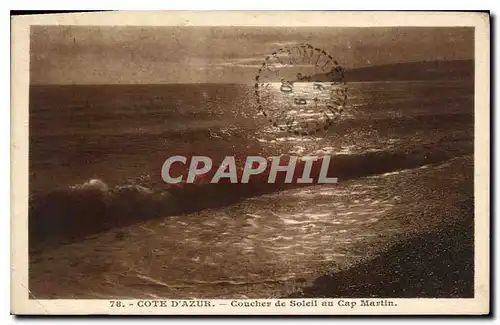 Cartes postales Cote d'Azur Coucher de Soleil au Cap Martin